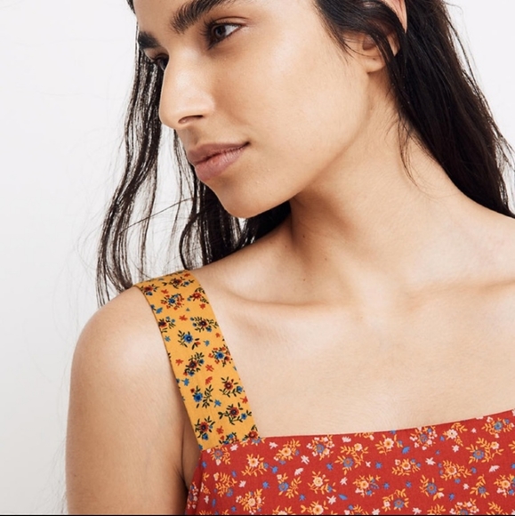 NWT Madewell Tiered Button-Back Midi Length Dress in Calico Floral - Picture 3 of 13